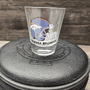 Vintage Denver Broncos Traditional Style/Size Clear Helmet Logo Shot Glass‎